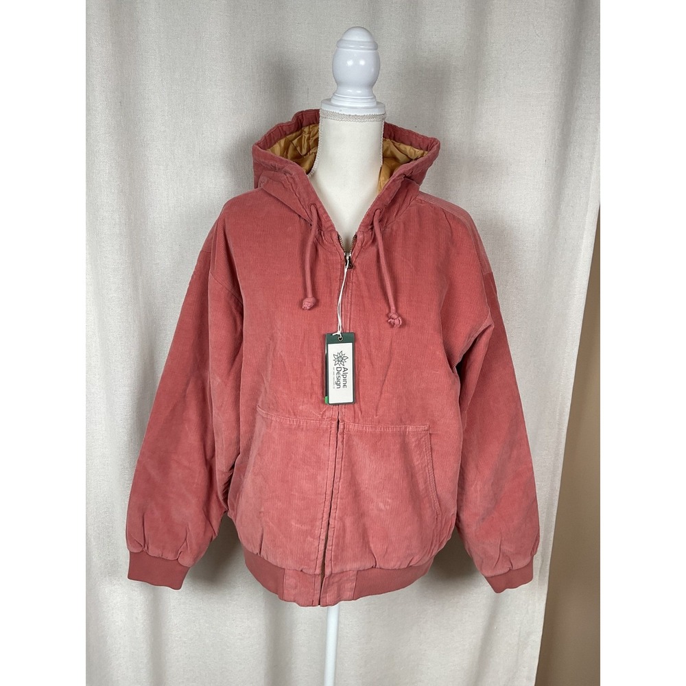 Alpine Design Womens Cord‎ Quilted FZ Hood Sedona Clay Jacket Medium NWT